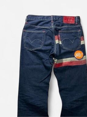 Hysteric Kinky Jeans red tag  navy and red striped denim jeans